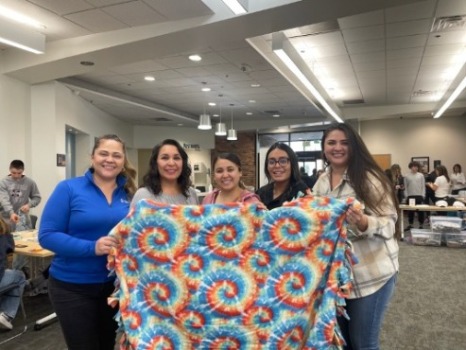 Group photo with blanket